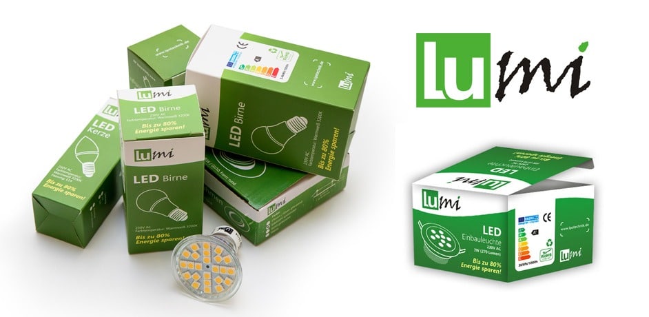 Grafično oblikovanje logotipa za blagovno znamko LU-MI podjetja Ipo tools.